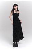 New Vintage High Quality Black Spaghetti Strap Dress HZ1024