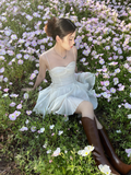 New Fashion White Sweetheart Spaghetti Strap Ruffled Hem Design Summer Party Dress HZ1024