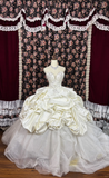 Gorgeous Ivory Satin Tulle Sweetheart Strapless Beaded Pleated Sweet 16th Quinceanera A-Line Floor-length Evening Dress Prom Dress Ball Gown HZ1024