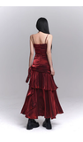 Vintage Fashion Red Spaghetti Strap Dress HZ1024