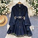 Vintage Couture Loose Waisted Denim Dress HZ1024