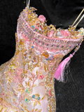 Gorgeous Sparkling Beaded Sequin Exquisite Embroidery Mermaid Design Evening Dress Prom Dresses Outfit HZ1024