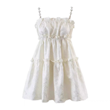 Simple Crystal Diamond Strappy Design A-line Sleeveless Spaghetti Strap Dress HZ1024