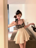 Fashion Lace Dot-patterned Design A-line Spaghetti Strap Homecoming Dress HZ1024