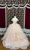 Elegant Sweetheart Beaded Off-the-shoulder Sweet 16 Quinceanera Strapless A-Line Floor-length Prom Dress Evening Dress Ball Gown HZ1024