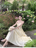 Simple Fashion Navel Design Casual Halter Dress HZ1024