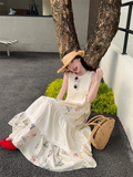 New Fashion Floral Design Beach Holiday A-line Sleeveless Vintage Dress HZ1024