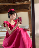 Cute Stylish Rose Pink Casual Loose Women Dress HZ1024