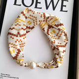Vintage Elegant Versatile Soft Fabric Fashion Silk Scarf HZ1024