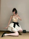 New Fashion Polka Dot Design A-line Sleeveless Spaghetti Strap Dress HZ1024