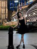 New Simple Square Collar Design A-line Sleeveless Spaghetti Strap Dress HZ1024