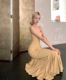 Simple Fashion Sleeveless Mermaid Design A-line Spaghetti Strap Dress HZ1024