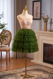 Vintage Sequined Beaded Design Elegant Mesh Sleeveless Strapless Homecoming Dress HZ1024