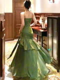 Elegant Satin Sweetheart Prom Dress Mermaid Spaghetti Strap Evening Gown Party Dress Long Formal Dress HZ1024