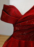 Red and Black Sweetheart Long Party Dress, Red and Black Long Evening Dress Prom Dress HZ1024