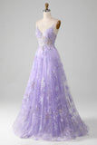 A-Line Sequins Prom Dress with Embroidery HZ1024