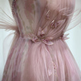Spaghetti Straps Backless Formal Prom Dresses for Wedding Party HZ1024