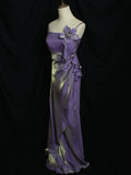 Purple Vintage Floral Embellished Sheath Gown Evening Dress HZ1024