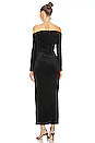 Elegant Black Mermaid Off Shoulder Long Sleeve Velvet Formal Prom Dress Evening Gown HZ1024
