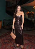 Sexy Brown Mermaid Strapless Sparkling Ankle-Length Formal Prom Dress Evening Gown HZ1024
