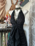 Charming Black Halter V Neck Ball Gown Evening Dress HZ1024