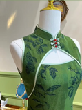 Elegant Green Mermaid Sleeveless Slit Hollow Ball Gown Evening Dress HZ1024