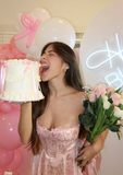 Sweetheart Pink Strapless Mini Birthday Party Dress Homecoming Dress HZ1024