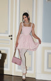 Sweetheart Pink Straps Strap Neck A Line Mini Birthday Party Dress Homecoming Dress HZ1024