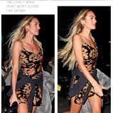 New Fashion Floral Spaghetti Strap Design A-line Women Party Dress HZ1024