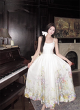 New Floral Design Simple Elegant Casual Spaghetti Strap Dress HZ1024