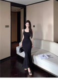 New Back Butterfly Cutout Design Slim Mermaid Spaghetti Strap Dress HZ1024