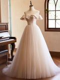 Beautiful Spaghetti Straps Floor Length Prom Dress, Champagne Sleeveless Backless Evening Party Dress HZ1024