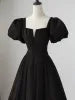 Lovely Satin Floor Length Short Sleeves Party Dress, A-Line Evening Party Dress HZ1024