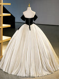 Black Velvet Long Prom Dress, Champagne A-Line Formal Dress Evening Dress HZ1024