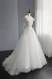 Previous Next A-Line Tulle Lace Long Prom Dresses, Evening Party Dresses HZ1024